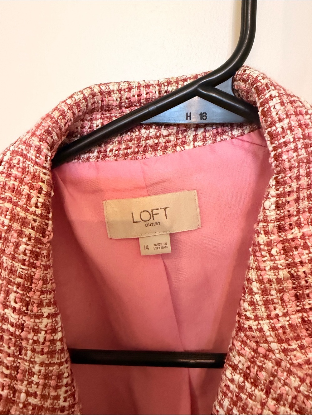 LOFT Rose Pink Tweed Jacket - Picture 2 of 3